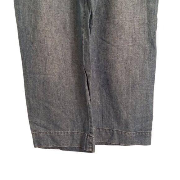 Lands End Size 6P Capri Pants Womens Denim Linen Blend Wide Leg - Picture 5 of 11